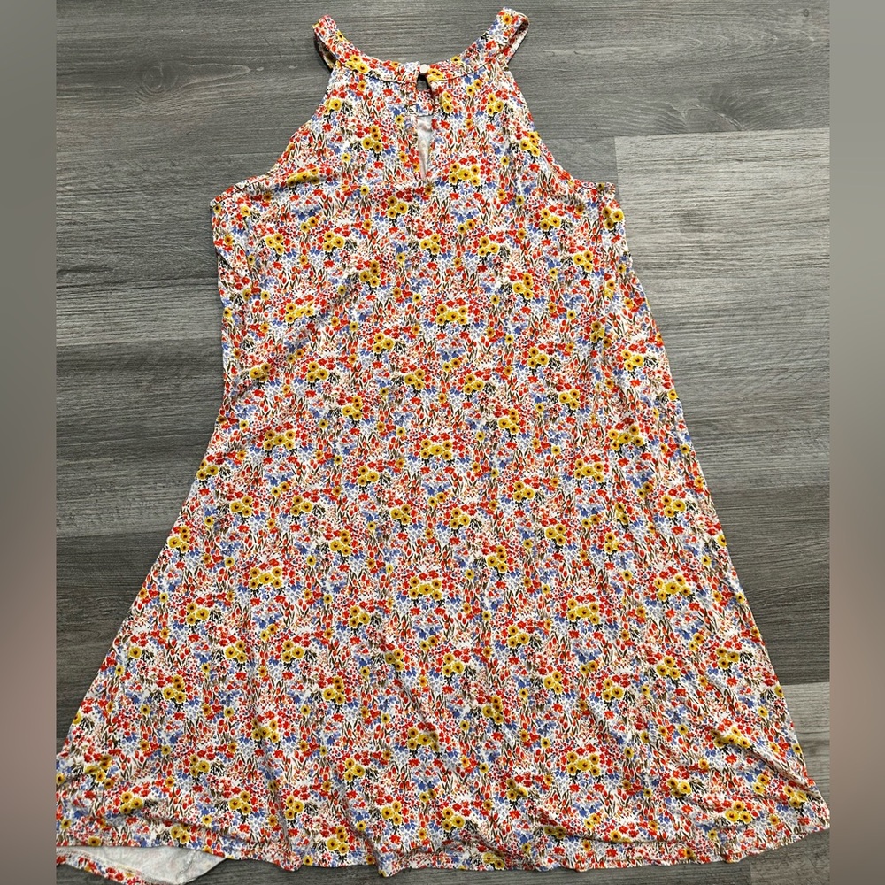 LOFT Outlet Multicolor Floral Jersey Swing Tank Mini Dress - Picture 2 of 7